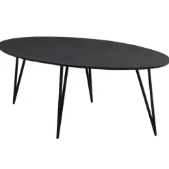 Zwart ovale eettafel Cesar 170x90 cm - Mangohout - Zwart