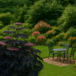 Zwarte vlier - Set van 2 - Sambucus nigra 'Black Lace' - Hoogte 25-40cm - ⌀17cm